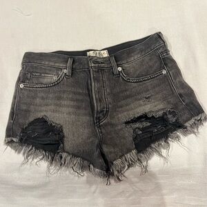 NWOT We the free grey/ blk distressed ripped shorts